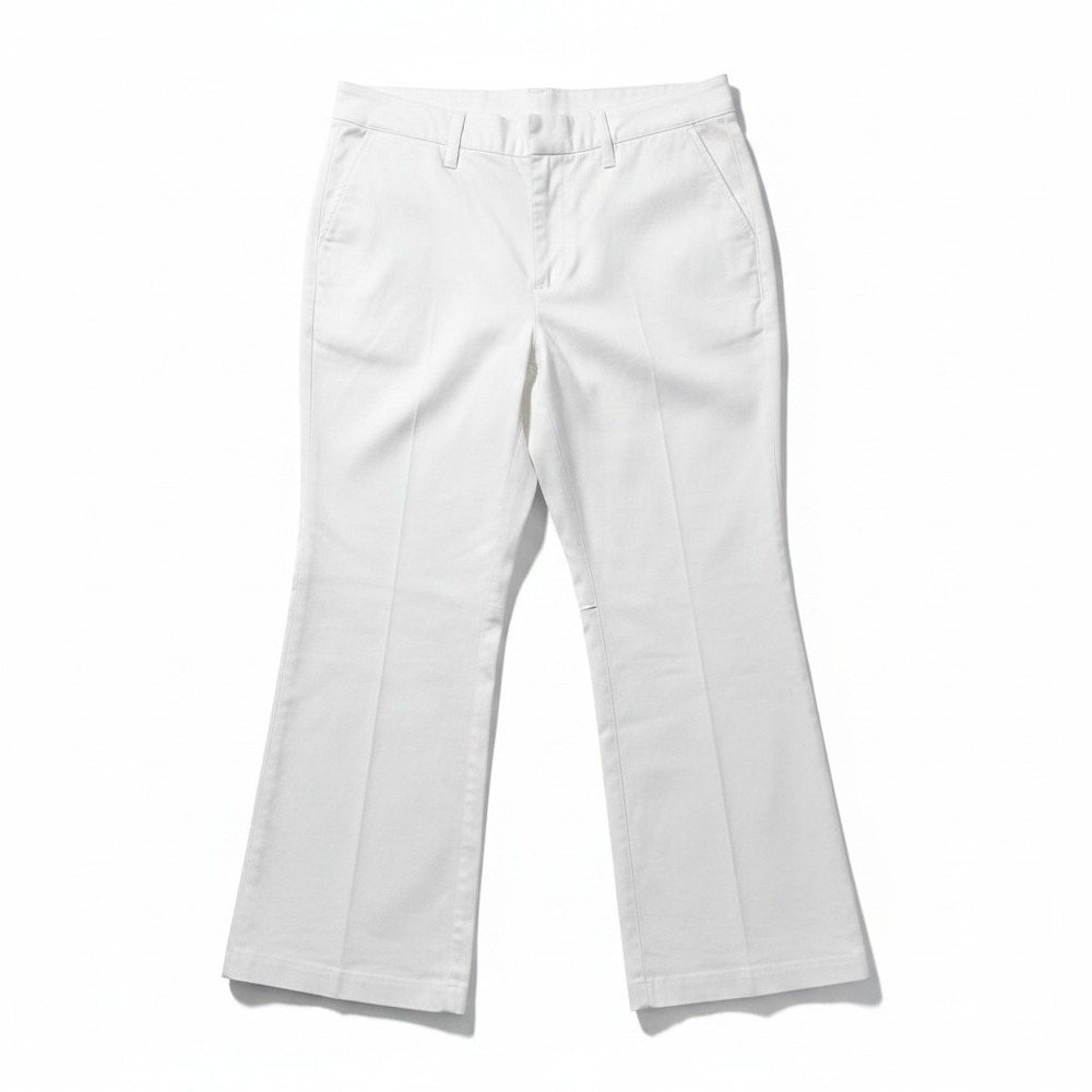 Spanx Womens 1X White Wide Leg Crop Pants Casual Preppy Stretch Trousers